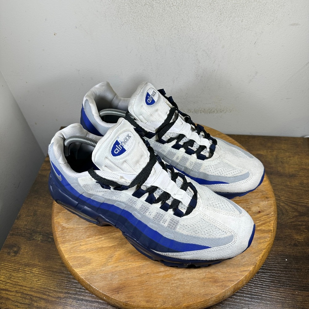 Nike Air Max 95 Mens Size 13 White Blue Gray Athletic Shoes 542052-109